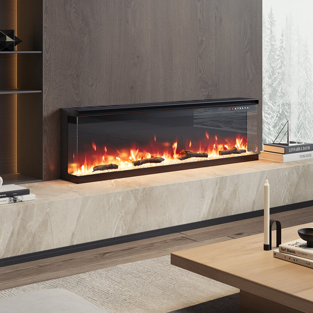 60 inch Electric Fireplace with Remote Control and 5 modes 12 Flames