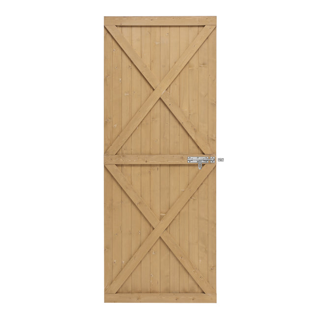 183cm Garden Flat Top Pine Door Kit with Deadbolt