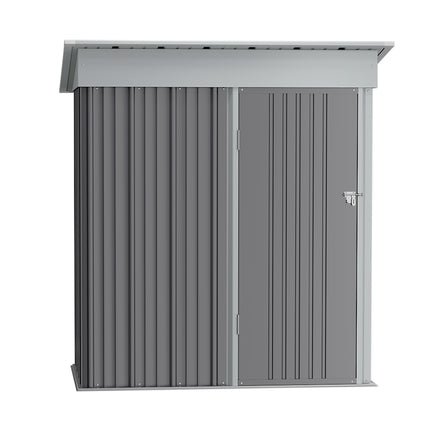 Grey Outdoor Metal Storage Shed with Lockable Door