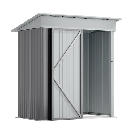 Grey Outdoor Metal Storage Shed with Lockable Door
