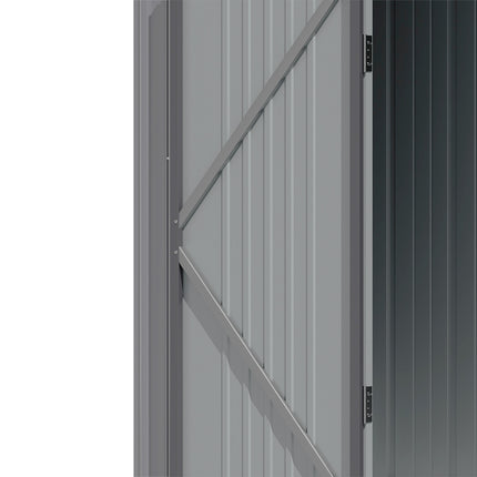 Grey Outdoor Metal Storage Shed with Lockable Door