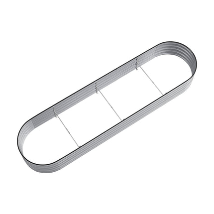 Silver 320cm Oval Shaped Galvanized Steel Raised Garden Bed