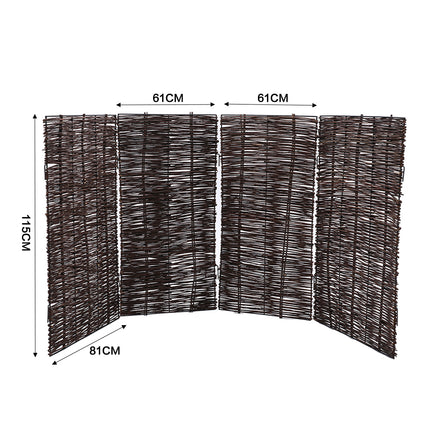 Brown 81cmD Trash Can Fence Wicker Privacy Fence
