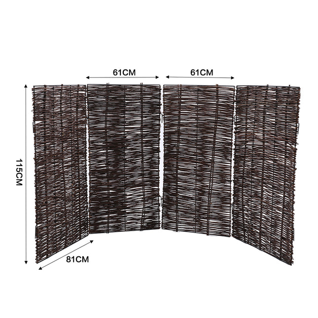 Brown 81cmD Trash Can Fence Wicker Privacy Fence