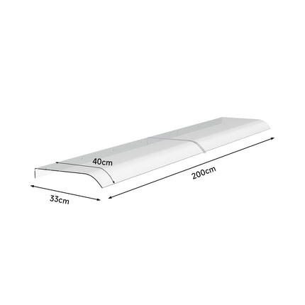Transparent Awning for Doors and Windows 33cm W Multi-Sizes