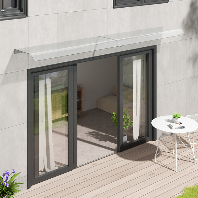 Transparent Awning for Doors and Windows 33cm W Multi-Sizes