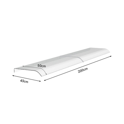 Transparent Awning for Doors and Windows 43cm W Multi-Sizes