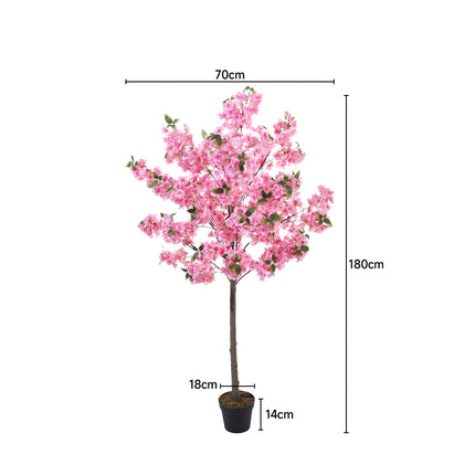 Pink 180cm Artificial Cherry Blossom Tree in Pot for Decoration