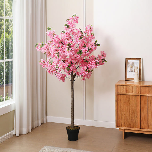 Pink 180cm Artificial Cherry Blossom Tree in Pot for Decoration