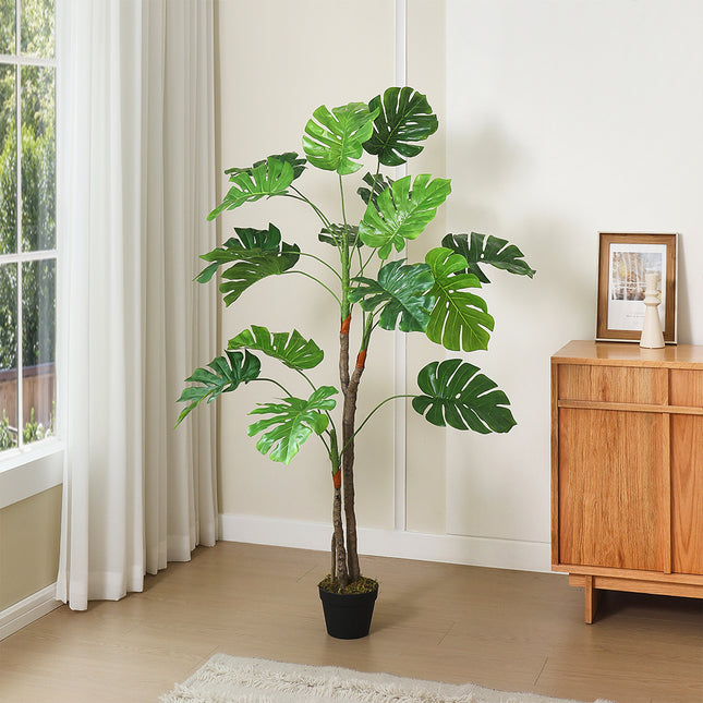 Green 155cm Artificial Monstera Deliciosa Tree in Pot