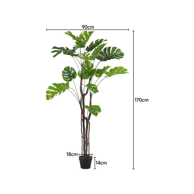 Green 170cm Artificial Monstera Deliciosa Tree in Pot