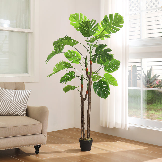 Green 170cm Artificial Monstera Deliciosa Tree in Pot