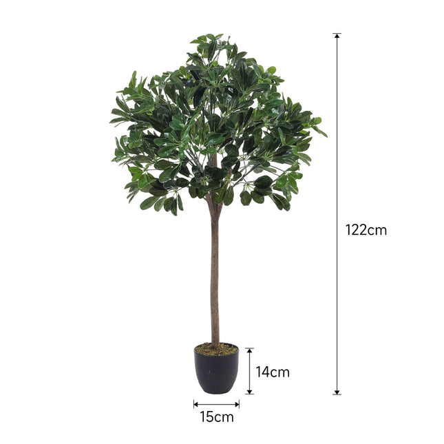 Green 122cm Artificial Schefflera Arboricola Tree in Pot for Decoration