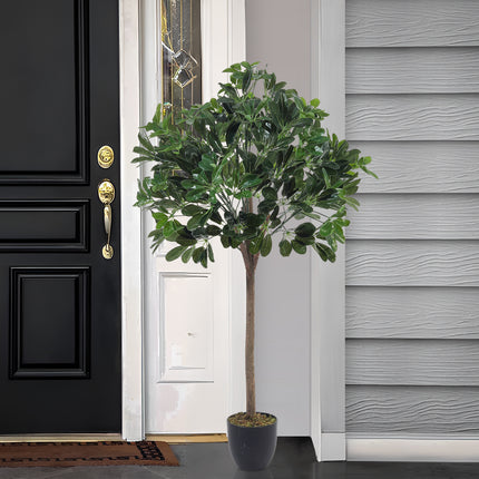 Green 122cm Artificial Schefflera Arboricola Tree in Pot for Decoration