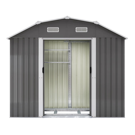 Grey Large Galvanized Steel Acrylic Storage Shed