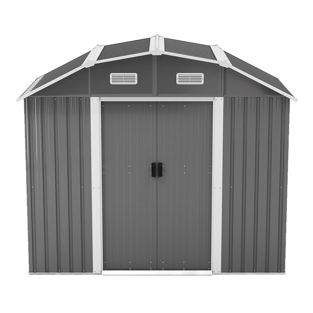 Grey Large Galvanized Steel Acrylic Storage Shed