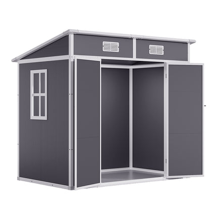 194.1cm Outdoor Plastic Garden Storage Shed 194 L x 123 W x 183cm H