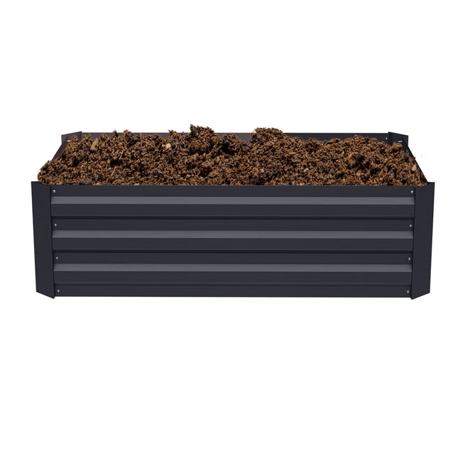 Charcoal Black 100cm W Galvanized Steel Raised Garden Bed Planter Box
