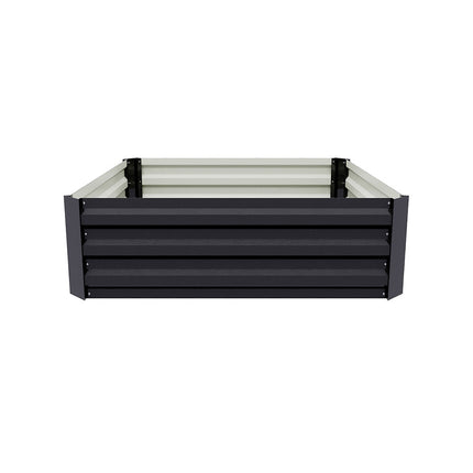 Charcoal Black 100cm W Galvanized Steel Square Raised Garden Bed Planter Box