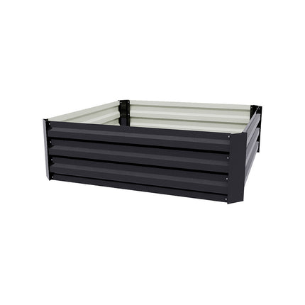 Charcoal Black 100cm W Galvanized Steel Square Raised Garden Bed Planter Box