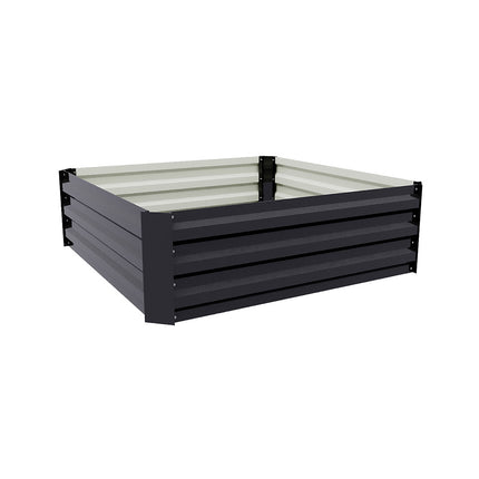 Charcoal Black 100cm W Galvanized Steel Square Raised Garden Bed Planter Box
