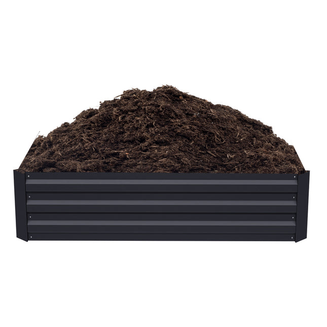 Charcoal Black 120cm W Galvanized Steel Raised Garden Bed Planter Box