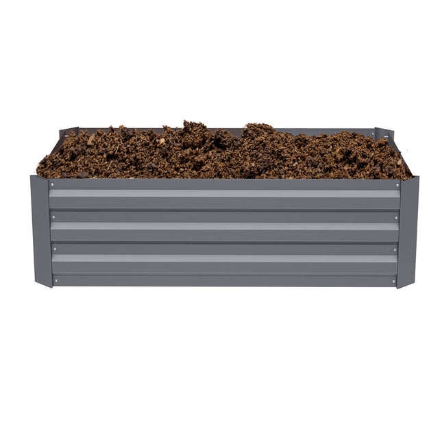 Grey 100cm W Galvanized Steel Raised Garden Bed Planter Box