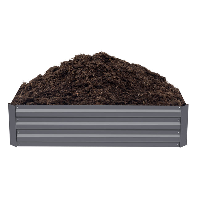 Grey 120cm W Galvanized Steel Raised Garden Bed Planter Box