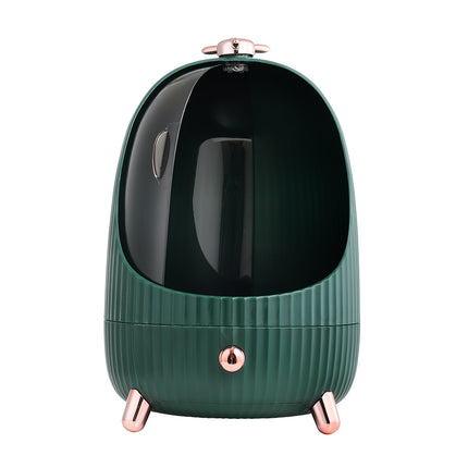 Green Dustproof Makeup Organizer with LED Light