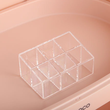 Stylish Large Pink Transparent Makeup Organizer with Drawers