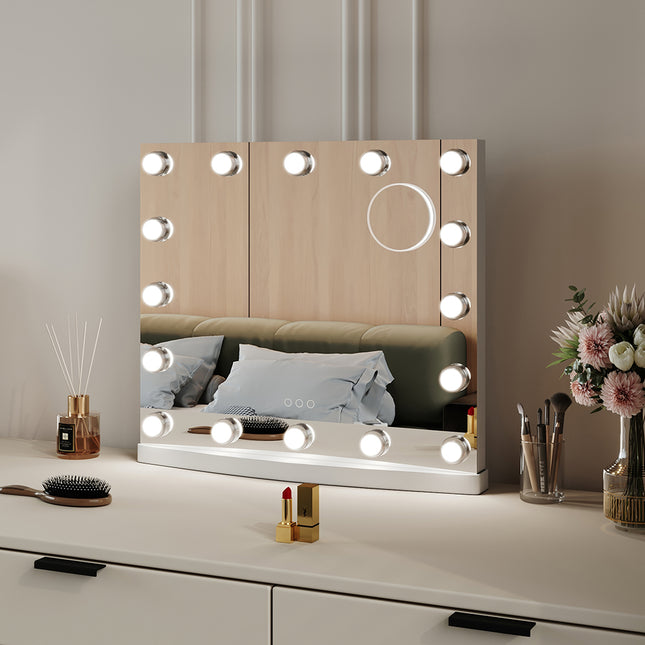 Rectangle Hollywood LED Lighted Cosmetic Mirror 50x42cm