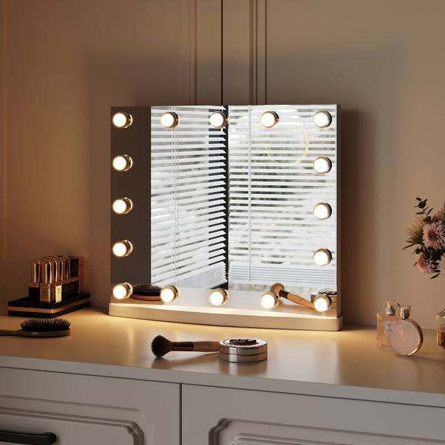 Rectangle Hollywood LED Lighted Cosmetic Mirror 50x42cm