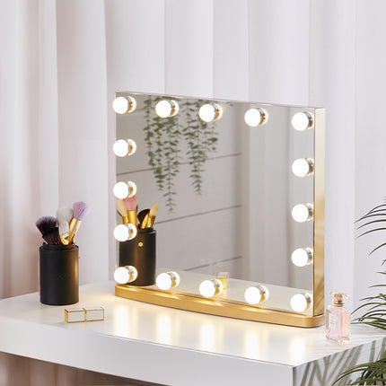 Rectangle Hollywood LED Lighted Cosmetic Mirror 50×42cm