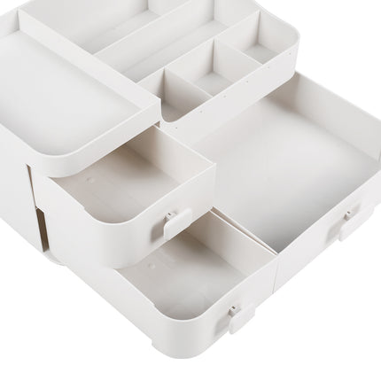 White Plastic Makeup Drawer Organizer