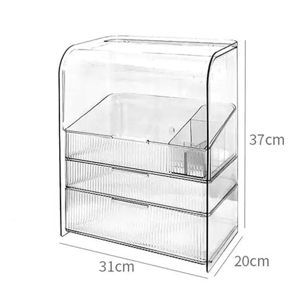 3-Tier Transparent Cosmetics Storage Organizer
