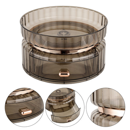 360° Rotating Makeup Organizer with Drawer