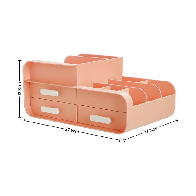 Various Uses for a Plastic Desk Organizer with Drawers Pink