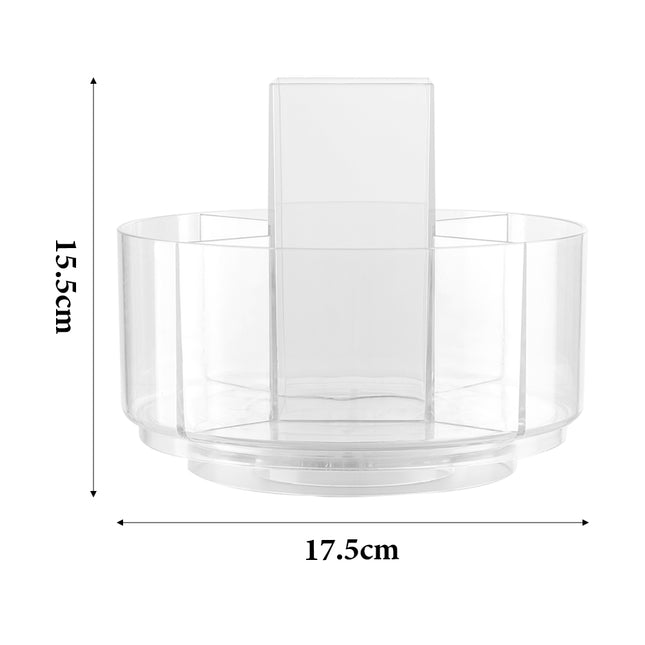 Desktop Rotatable Cosmetics Storage Organizer for Makeup with Brush Holder