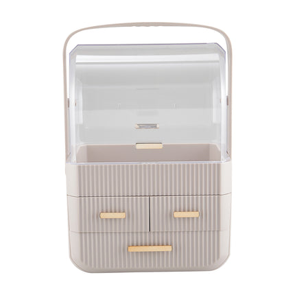 Pink Desktop 3 Drawers Cosmetics Storage Organizer