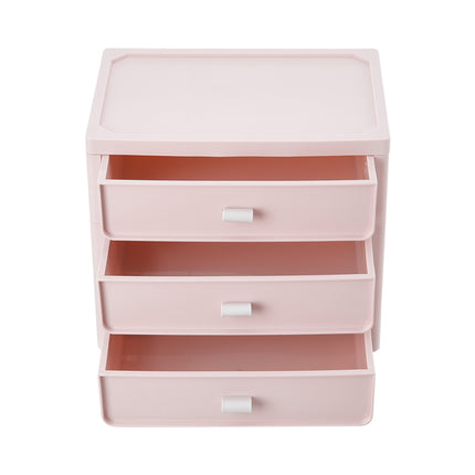 Desktop Stationery Cosmetic Storage Box with Three Drawers