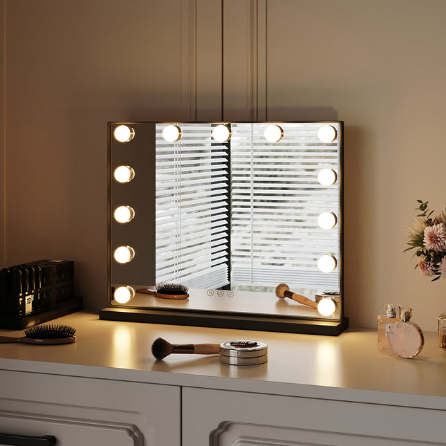 Black 52cm Rectangle LED Makeup Vanity Mirror