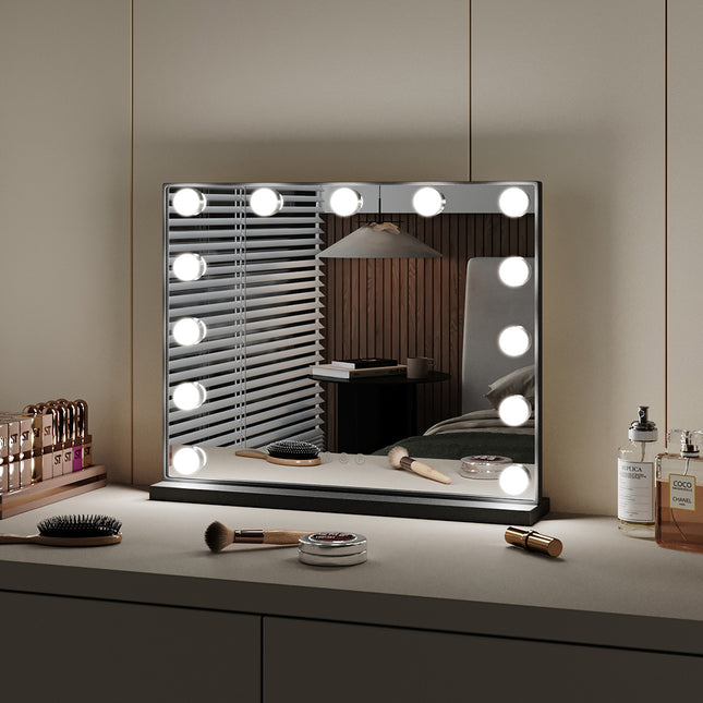 Black 52cm Rectangle LED Makeup Vanity Mirror