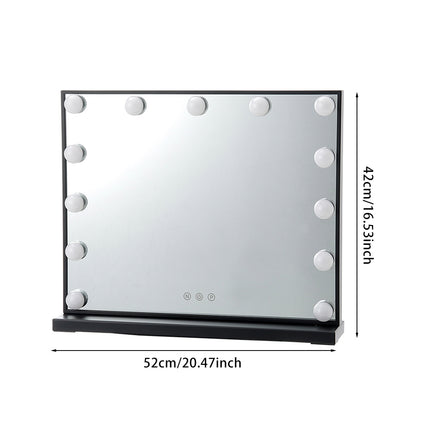 Black 52cm Rectangle LED Makeup Vanity Mirror