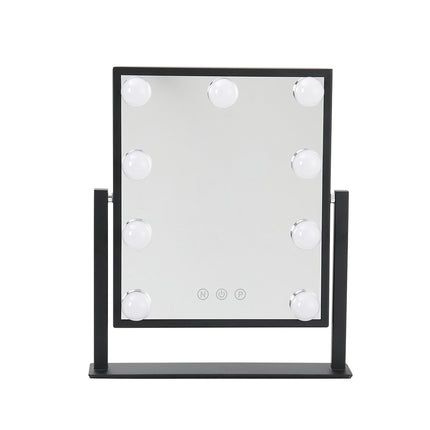 Hollywood Vanity Mirror with 9 LED Bulbs and 3 Colour Modes 30 x 35 cm