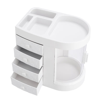 White Acrylic Makeup Cosmetic Organizer with 4 Drawers