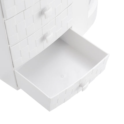 White Acrylic Makeup Cosmetic Organizer with 4 Drawers