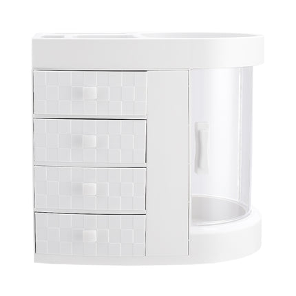 White Acrylic Makeup Cosmetic Organizer with 4 Drawers