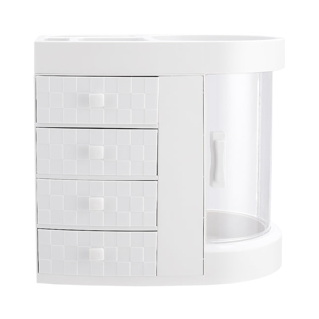 White Acrylic Makeup Cosmetic Organizer with 4 Drawers