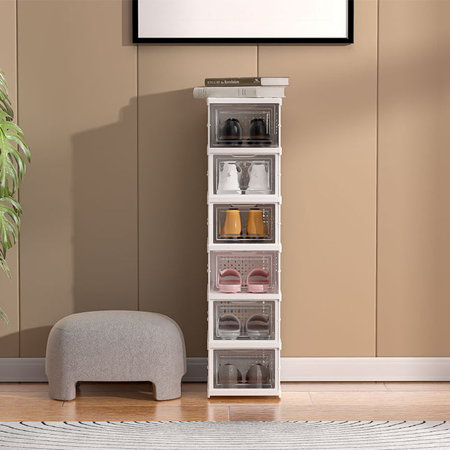 6 Tier Foldable Shoe Storage Box 25 x 105cm