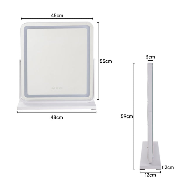 Adjustable Frameless LED Makeup Vanity Mirror 48 x 59cm